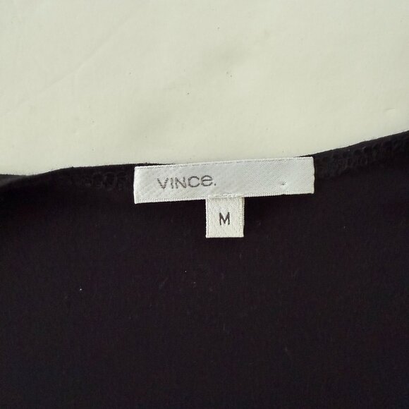 Vince Womens Black Sleeveless Tank Top Medium Rayon Blend Scoop Neck - Picture 2 of 5